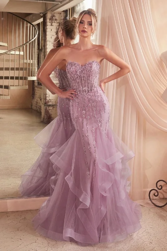 Cinderella Divine -CD332 Sweetheart Mermaid Evening Dress Square Neckline Feminine