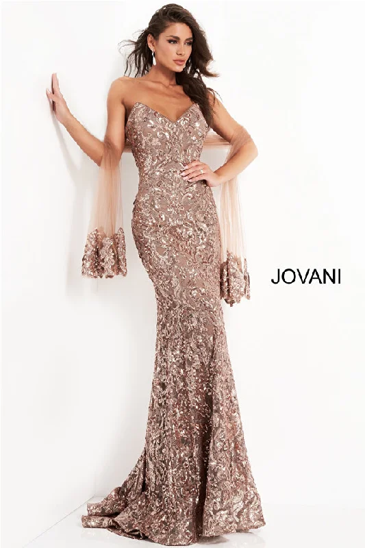 Sequin Embellished Evening Dress By Jovani -05054 Tunics Print Colorful