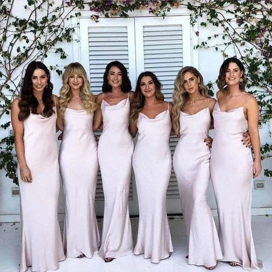 Boho Summer Sheath Simple Long Bridesmaid Dresses Wedding Party Dress Tunics Practical easy-care