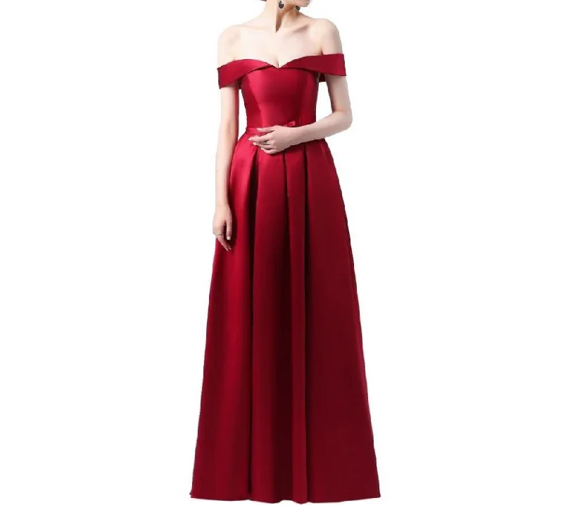 Bridesmaid off the shoulder evening dresses with back lace-up at Bling Brides Bouquet Tunics Chic elegant