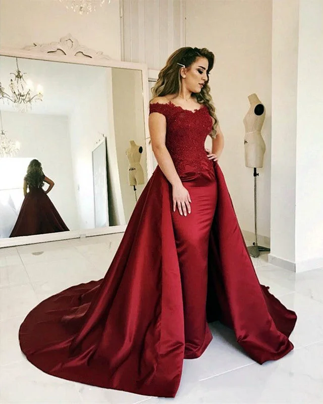 Lace Off Shoulder V-neck Mermaid Evening Dresses Long Satin Gowns Tunics Summer linen