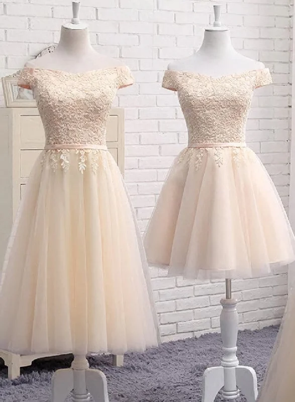 Lovely Tulle Cap Sleeves Party Dresses, Bridesmaid Dress for Sale Tunics Timeless classic