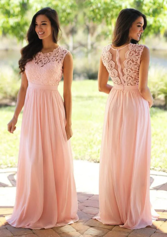 Princess Sleeveless Chiffon Lace Wedding Party Dress Bridesmaid Dress Tunics Travel practical