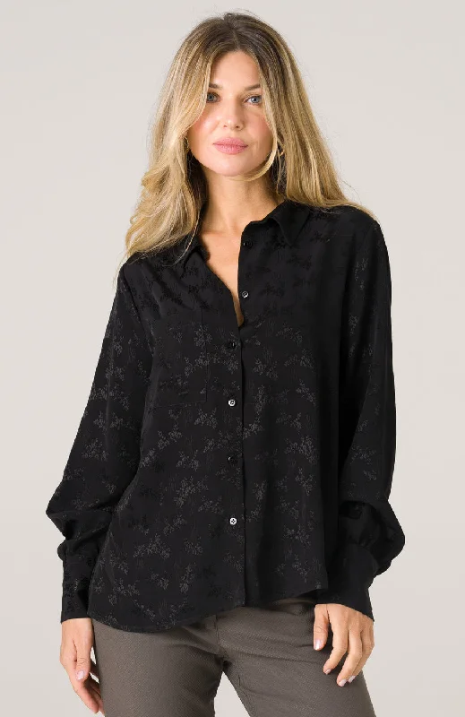 Kauri Shirt Black Print Jacquard Patchwork