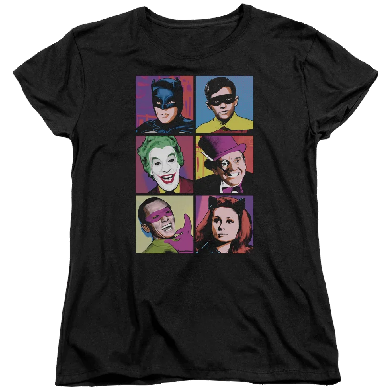 Batman - Classic TV Series Pop Cast - Women's T-Shirt Chenille Blend Fleece Blend Nylon Blend