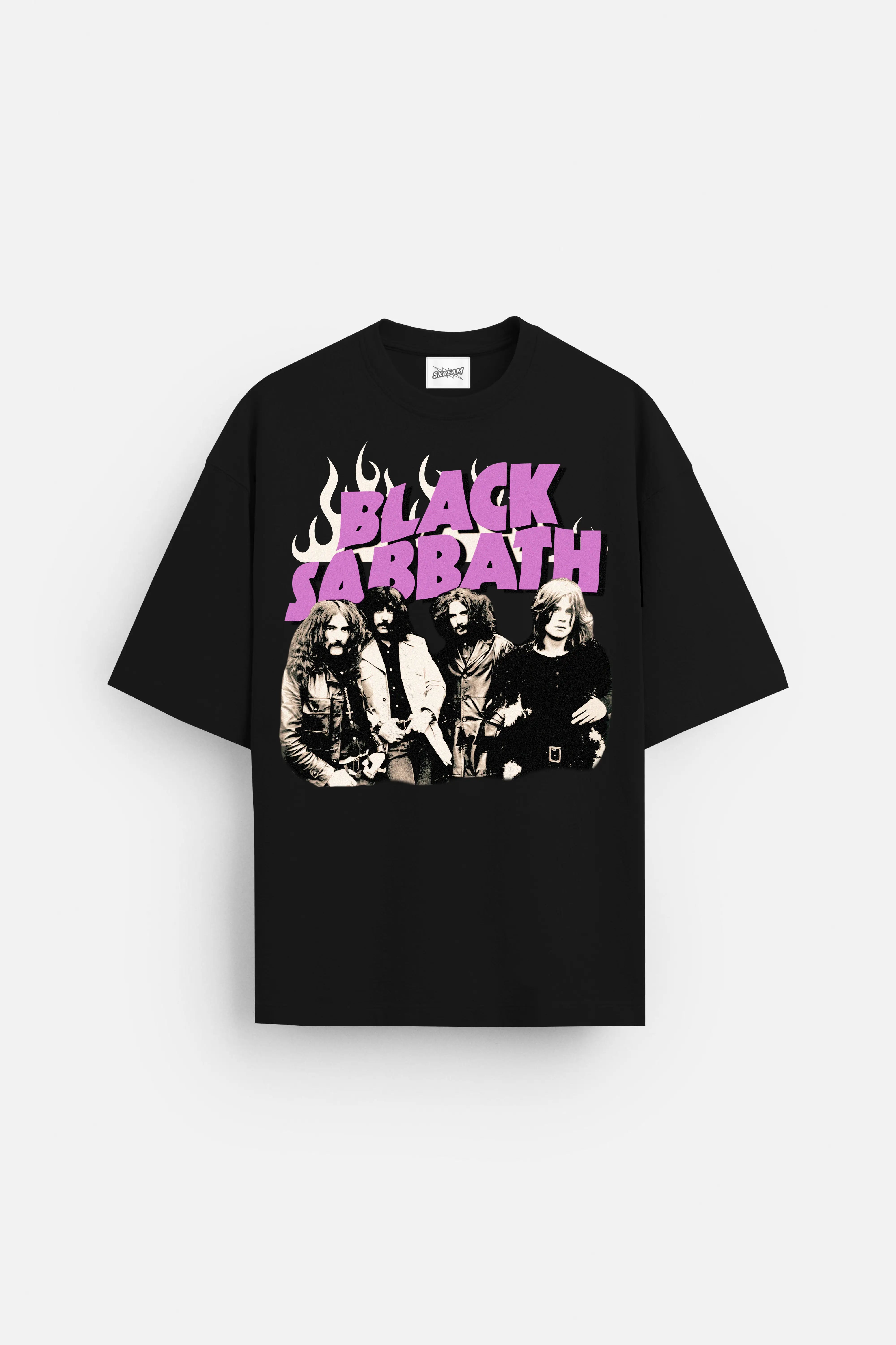 BLACK SABBATH Oversized T-shirt Front Pockets Side Pockets Patch Pockets