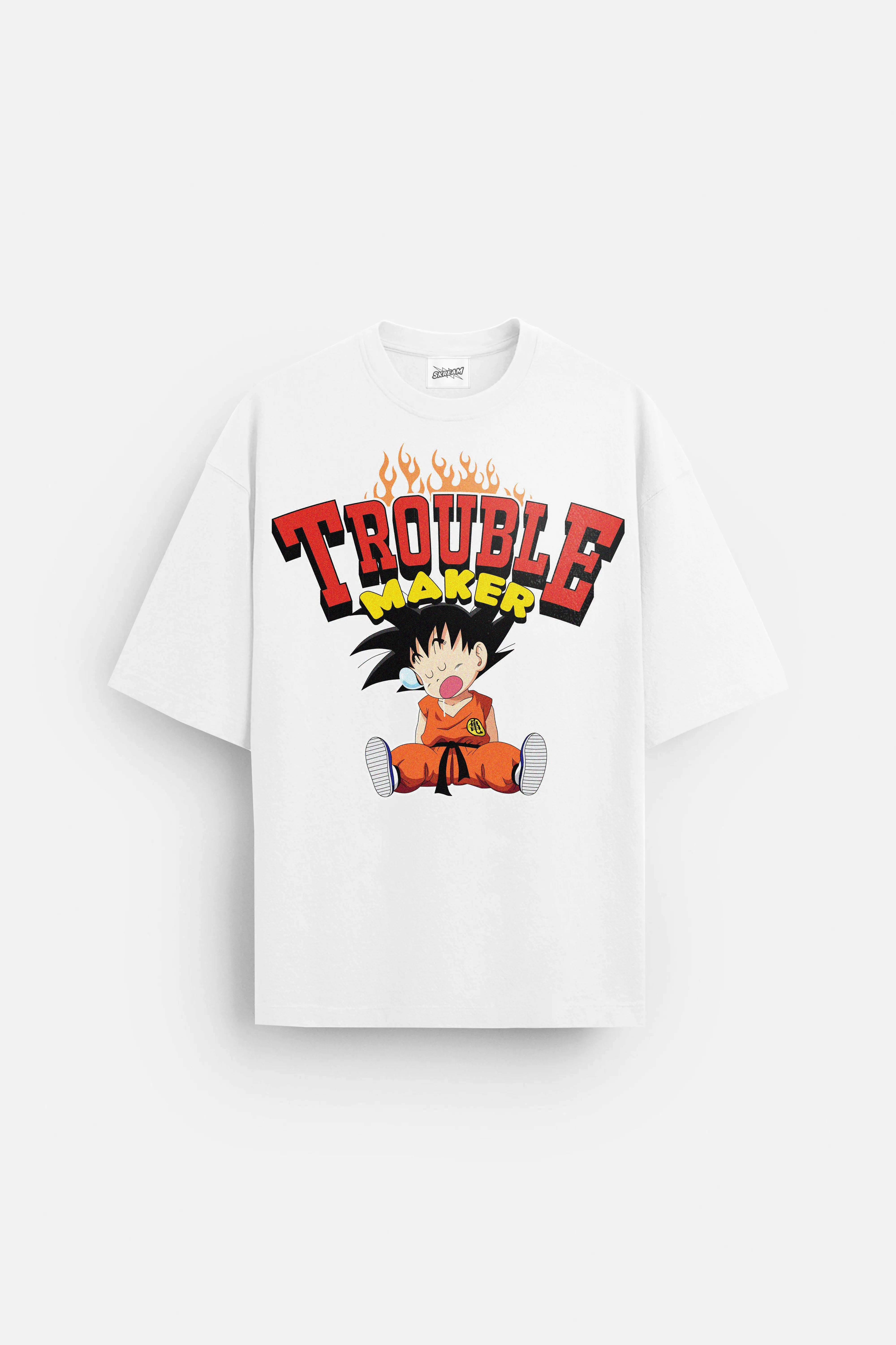 GOKU Anime Oversized Tee Satin Blend Silk Blend Wool Blend