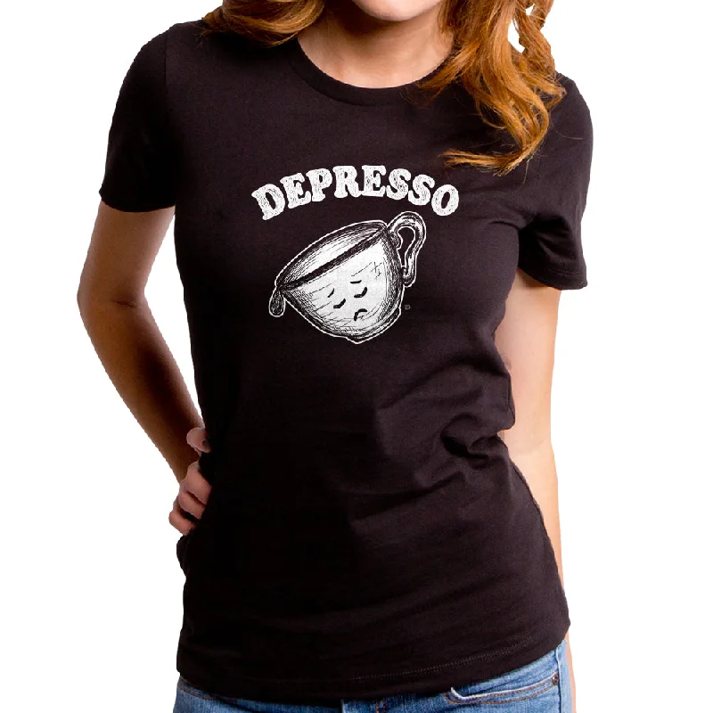 Depresso Women's T-Shirt Chenille Brocade Lace