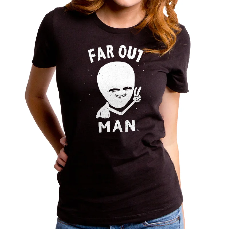 Far Out Man Women's T-Shirt Spandex Blend Rayon Blend Denim Blend