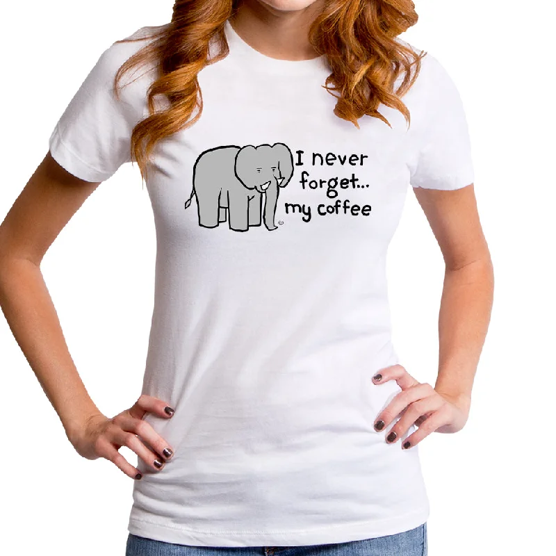 I Never Forget My Coffee Women's T-Shirt Wool Fabric Cashmere Fabric Tweed Fabric