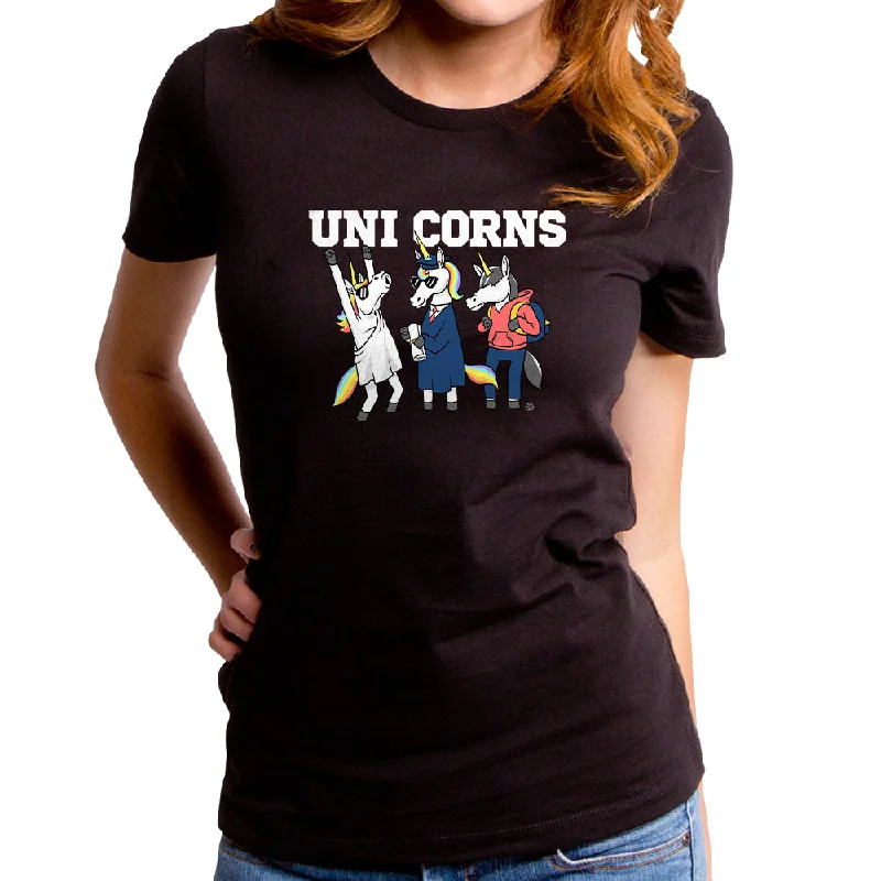 Uni Corns Women's T-Shirt Silk Blend Satin Velvet