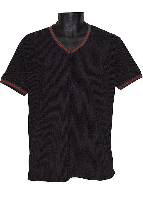 Lanzino Shirt # LP118 Black Elasticated Padded Insulated