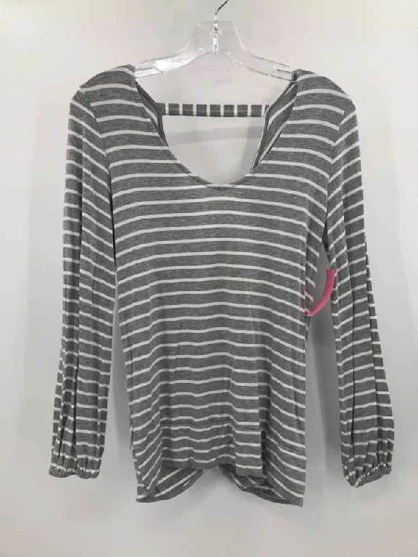 Pre-Owned Liverpool Grey Size XS Stripe T-shirt Fleece Fabric Down Fabric Feather Fabric