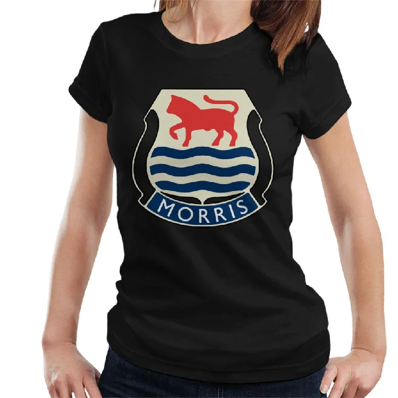 Morris Logo British Motor Heritage Women's T-Shirt Welt Pockets Slit Pockets