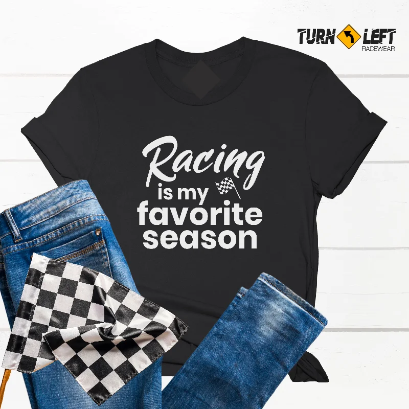 Racing Is My Favorite Season Women's T-shirt Embroidered Appliqued Beaded