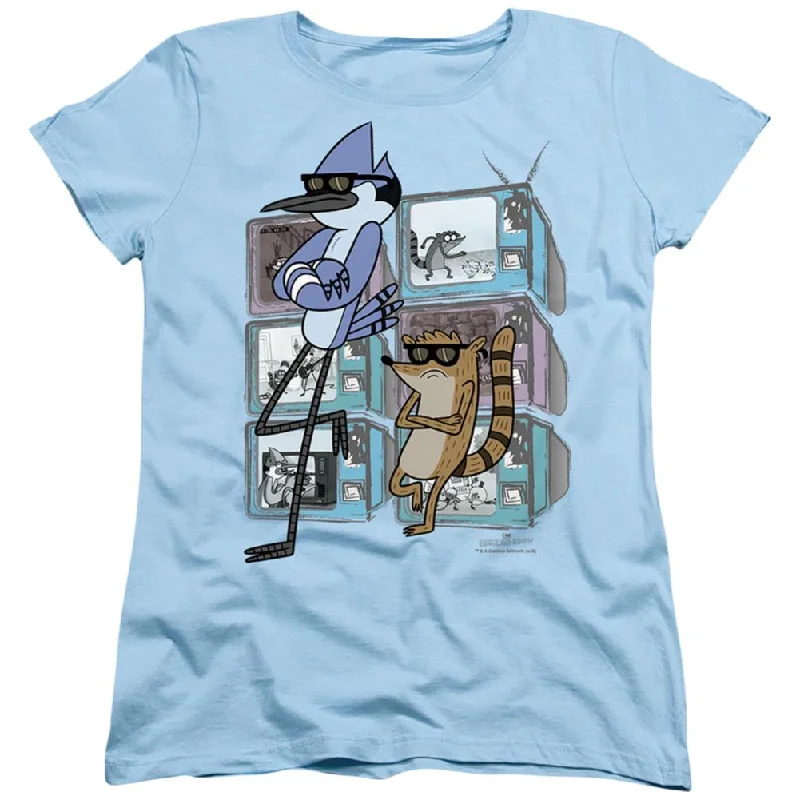 Regular Show Tv Too Cool Women's 18/1 Cotton Short-Sleeve T-Shirt Elasticated Padded Insulated