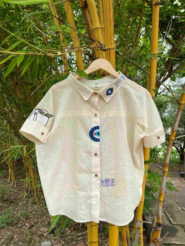 The Evil Eye Shirt Zippered Front Buttoned Front Snap Front