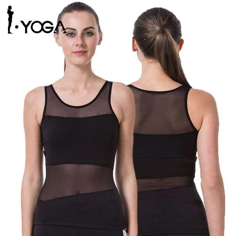 Women'S Yoga T-Shirt Yoga Woman Sleeveless Yoga Tank Tops Tights Sports Tops Fitness Shirt Women Quick Dry Running Shirts Nylon Fabric Polyester Fabric Spandex Fabric